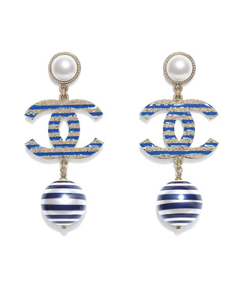 navy blue chanel earrings|Chanel earrings for women.